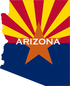 Arizona Collection Attorneys - Arizona Lawyers for Arizona Business Debt Recovery - Flag map of Arizona