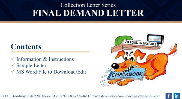 Information and instructions for creating a first collection letter