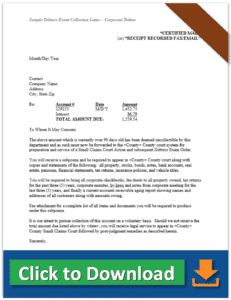 Debtors Exam Letter
