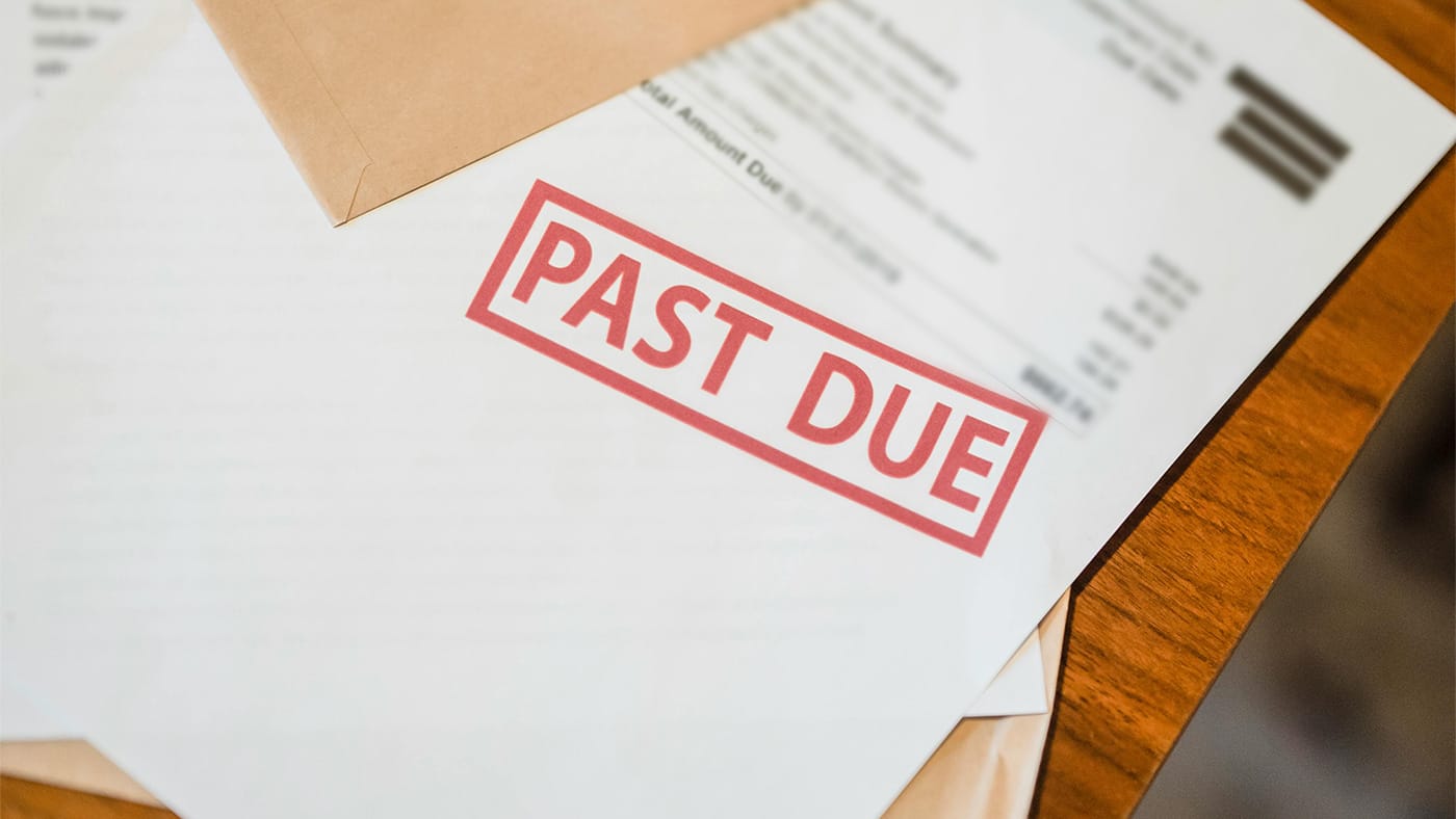 Past Due Notice Papers on Table